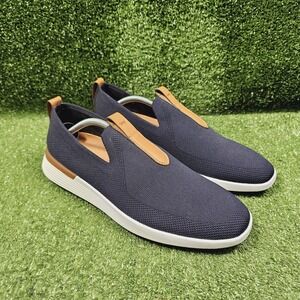 Wolf & Shepherd Swiftknit Loafer Navy Knit White Slip On Sneakers Mens Size 11
